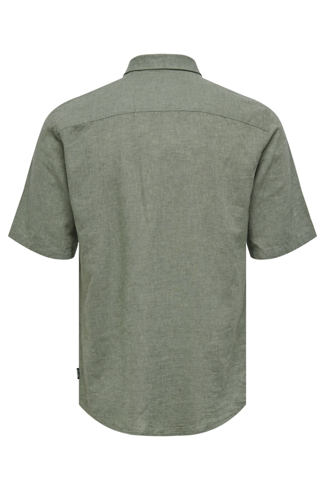 ONSCAIDEN SS SOLID LINEN SHIRT NOOS 22009885 Swamp